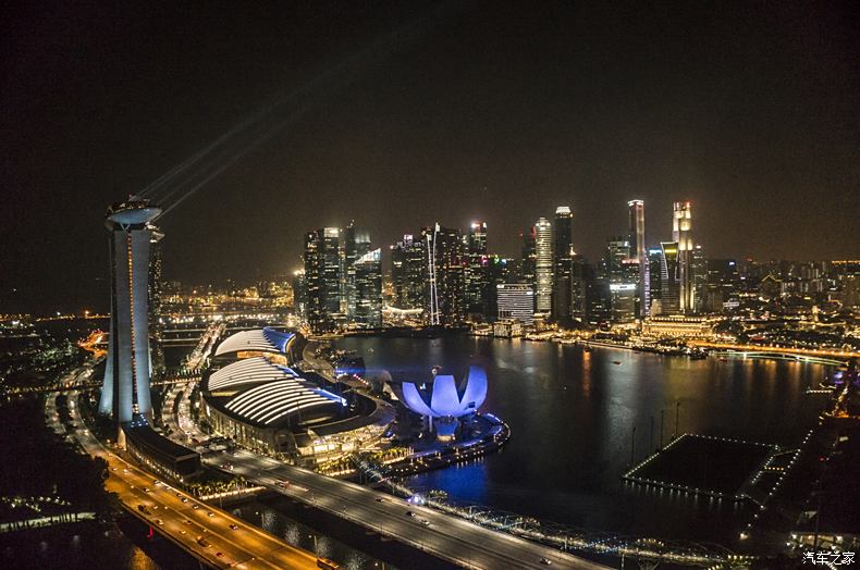 singapore flyer 飞行者摩天轮上看滨海湾夜景