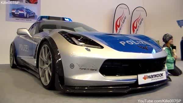 霸气外漏实拍科尔维特c7z06警车版