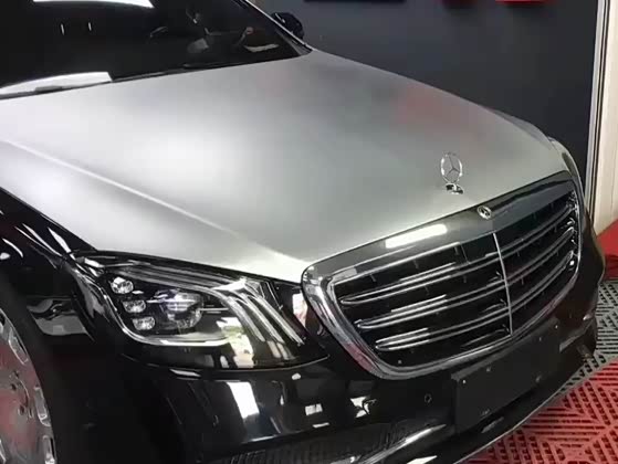 奔驰s350,车衣改色膜双拼,气质不输迈巴赫
