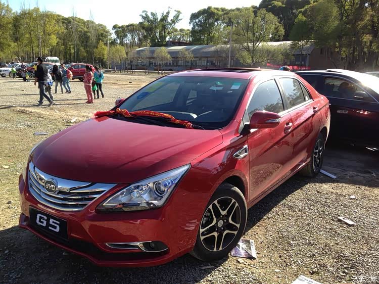 缘分.大型车展比亚迪g5提车记,很多炫照片